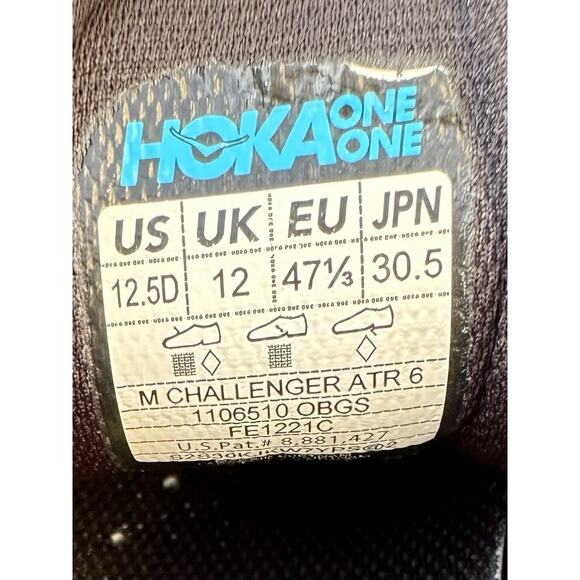 HOKA One One Challenger ATR 6 Running Shoes Blue Yellow Men\'s Size 12.5 D main image 4